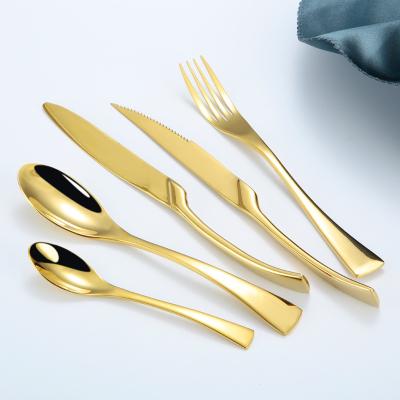 China Suppermarket KAYA Luxury Hotel Stainless Steel Gold Wedding Flatware Set for sale