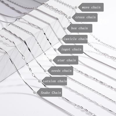 China Jiushang Fashion Wave Box Clavicle Ingot Star Snake Seeds Wholesale Cross Twist 925 Sterling Silver Chain for sale