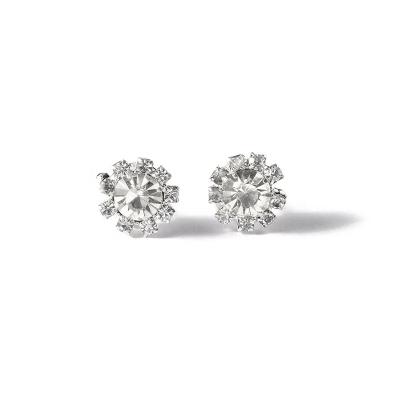 China Jiishang Factory Outlet Sunflower Zircon Korean Earrings Fashionable Women 2019 for sale