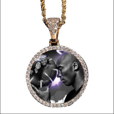 China Custom picture BOHEMIA Jiushang Kobe Bryant metal stainless steel diamond necklace collares de mujer for sale