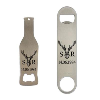 China Disposable Factory Custom Stainless Steel Opener Sublimation Beer Bar Metal Bottle Opener for sale