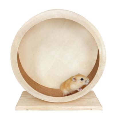 China Stocked Cheap Price Different Size Hamster Wooden Climbing Wheel Toys With Wooden Pad for sale