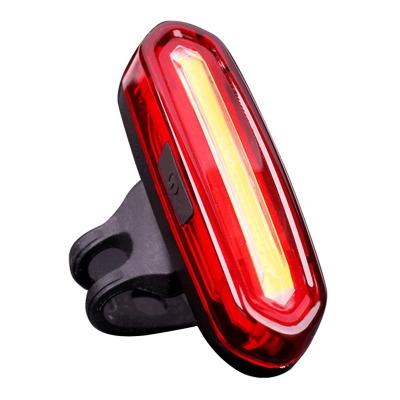 China Safety Warning Light 120 Lumen IPX6 Waterproof Strip Led Bike Tail Light with 600mAh Li-ion Battery Rechargeable COB Led Lamp 4 or 6 Brightness Modes for sale