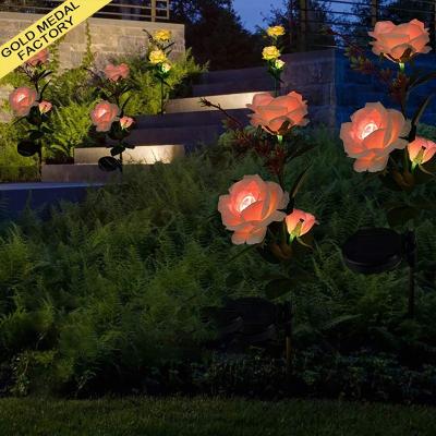 China Luces Solares Para Jardin Outdoor Garden Lawn Decoration Rose Lamp Solar Stake Lights Led Luces Solares Para Jardin for sale