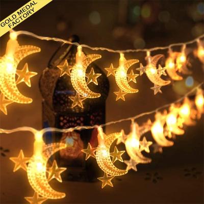 China Muslim String Crescent Arabic Products Ramadan Kareem Light Eid Mubarak Decorations Hang Star Moon Ramadan Light Led Lamp Ramadan Decor for sale