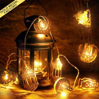 China Islamic Castle East Iron Star Moon Ramadan Decoration Lights Muslim Middle Eid Mubarak String Light Diwali Lanterns LED Lights Ramadan Decoration for sale