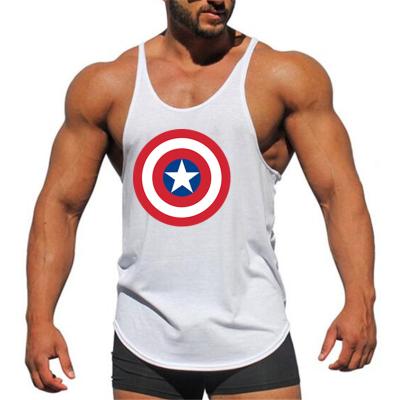 China Custom Made Mens Vests Singlet 100% Cotton Gym Training Tank Tops Anti Shrink for sale