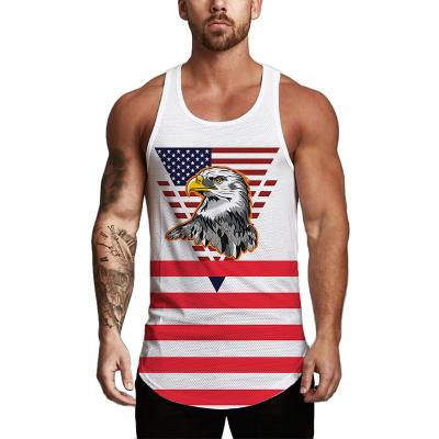 China Mens 3D Printing Tank Tops U-NECK Digital Anti-Shrink Sleeveless Singlet for sale