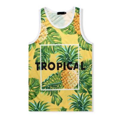 China 3D Digital Sublimation Anti-Shrink Tank Top Printing Summer Men Sports Invest Running Singlet for sale