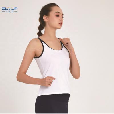 China Breathable Custom Sports Polyester Sublimation Vest Gym Workout Yoga Gym Workout Empty Tank Tops Shaping Ladies Running Singlets for sale