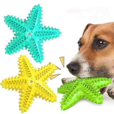 China New Products Hot Viable Pet Starfish Squeaky Toys Dog Chew Stick Molar Toothbrush for sale