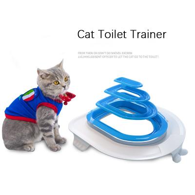 China Viable Toilet Seat 4 Ring Can Be Gradually Less Indoor Pet Potty Pad Cat Toilet Trainer Cat Litter Box for sale