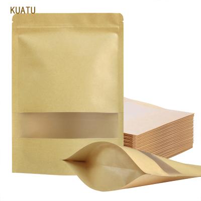 China High Quality Biodegradable Hot Selling High Quality Stand Up White Zip Lock Kraft Paper Coffee Bag With Matte Window for sale