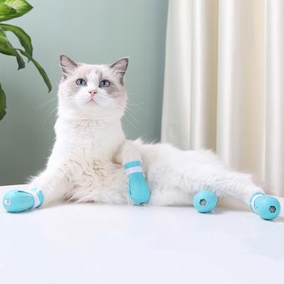 China Viable Pet Silicone Cat Foot Cover Anti-scratch And Reusable Waterproof Anti-bite Shoes For Bathing for sale