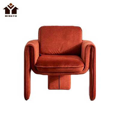 China High Density Chair Sofa Chair Wholesale Colorful Lounge Foam Leisure Chair Creative Dark Red Home Modern Design Wood Frame for sale