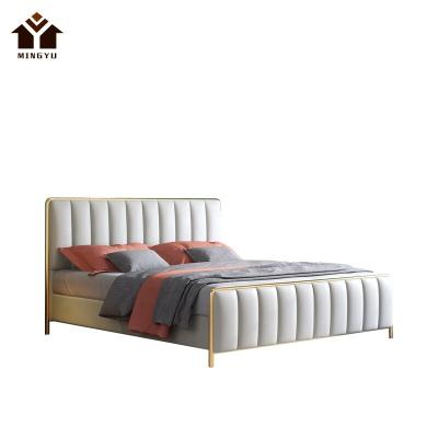 China New Model Modern Bedroom Furniture King Size High Back High Density Foam Apartment Bedroom Sink Single Luxury Double Bed for sale