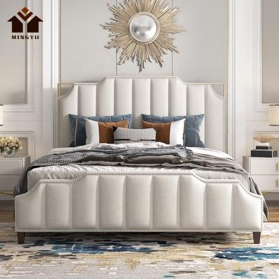 China Modern French Art Design Romantic Modern Bedroom Furniture Set Storage Bedroom Bed Large Queen Soft Size Double for sale