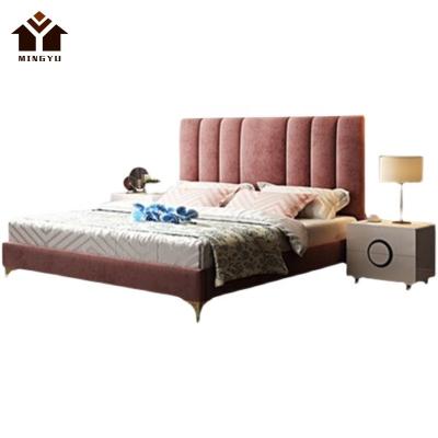 China Full Size Bed Guest Room Standard Fashion Upholstered Double Outlet Double Bed Stunning Fashion Upholstered Luxury Platform Bed for sale