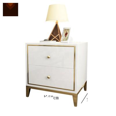 China High Quality Light Luxury Wood Guest Room Modern Side Table Hotel Room Style Bedside Cabinet Creativity Nightstands for sale