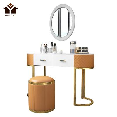 China Wholesale Modern Single Green Dressers Small Evening Girl's Vanity Cosmetic Table With Drawers Saving Space Dresser Set for sale