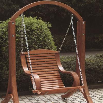 China Strong Swing Seat Modern Fashionable And Waterproof Modern Cafe Garden Outdoor Furniture Hot Selling PE Rattan Wooden Swing for sale