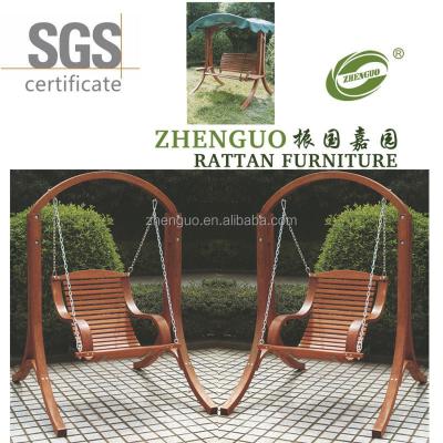 China Single Seat Modern Comfortable Wooden Outdoor Swing Chair for sale