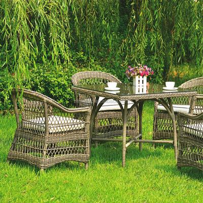 China Resistance modern colorful rattan outdoor dining table chair for sale