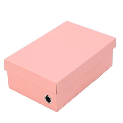 China Mini Ply Plain Cardboard Cardboard Luxury Cheap Shoe Package Pink White Corrugated Recycled Paper Box Materials Pink Corrugated Packaging for sale