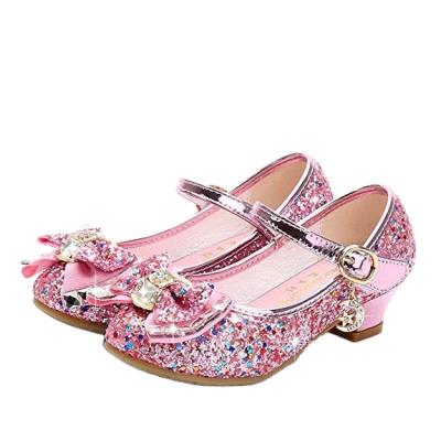 China Other Girls Shiny Mary Jane Bow Low Heels Princess Shoes Kids Wedding Party Shoes for sale