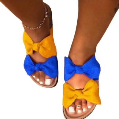 China Best Selling Lightweight Customize Summer Women Sandals Ladies Bow Shoes Slippers Flat Sandal For Women for sale