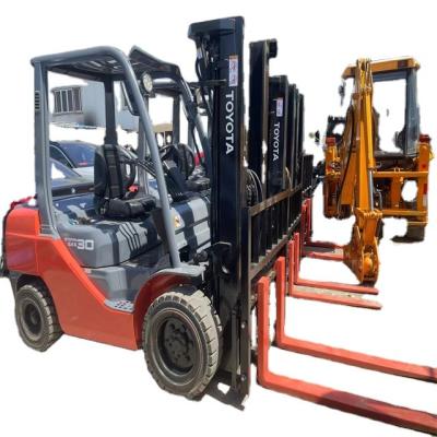 China Construction machinery used diesel forklift 3ton 5 ton Toyota forklift with 3 stages, high masts forklift with good price for sale