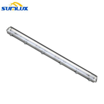 China Warehouse T8 4FT 2FT LED Tri Proof Tube and 1200mm 1500mm Length 1x18w 2x36w IP65 Fluorescent Light Waterproof Batten Light for sale