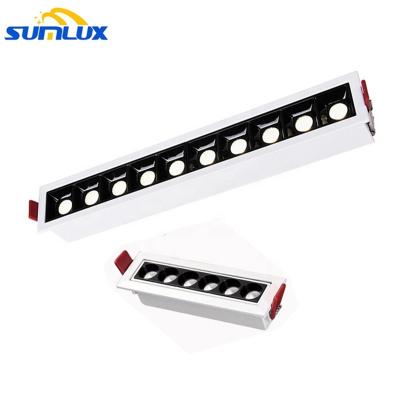 China wholesale CE certification 3000K 4000K 5000K 6000K 6500K linear grill aluminum alloy light downlight IP44 led linear grill light 10W for sale