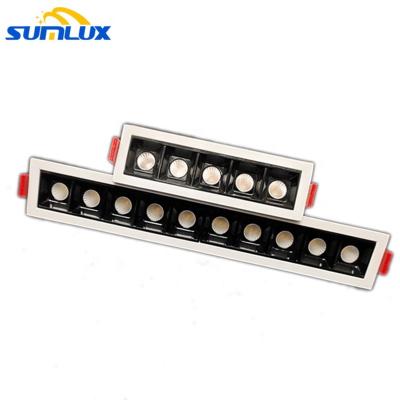 China 3000K 4000K 5000K 6000K 6500K Easy Installation Recessed Linear Grill Light 10W 20W 30W Mini Wall Washer AC Led Grill Linear Light Downlight for sale