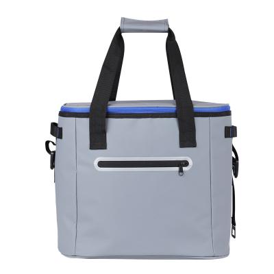 China Waterproof PEVA Waterproof 2021 New Arrival Cooler Bag Insulated Lunch Travel Picnic Soft Sided Cooler Bags With Reflective Brand Food for sale