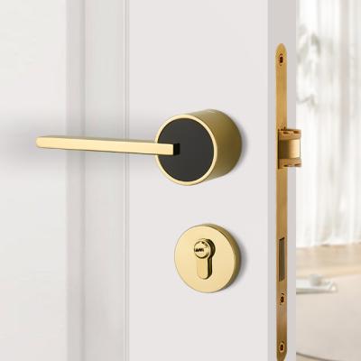 China Bedroom and bathroom 2023 New Anti-Theft Security Bedroom and Bathroom Room Wooden Door Handle Split Lock for sale