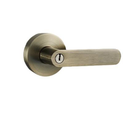 China Aluminum alloy SN Exterior Entrance privacy passage dummy bathroom door Lever Square Satin nickel Handles Cerradura De Pomo Tubular Latch Lock for sale