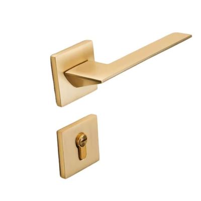 China Aluminum alloy MuWei safety black zinc alloy interior wood door handle set lever lock with brass cylinder mortise lock door handle for sale