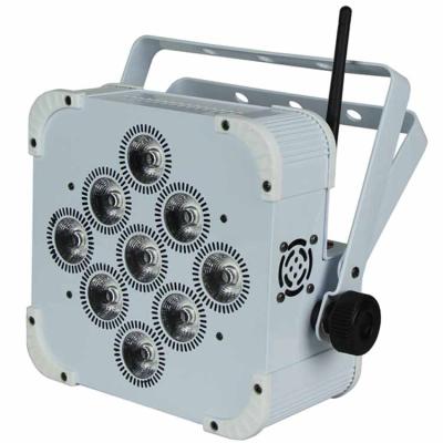 China Theme park led battery par lights 9*18W uplight dmx 512 with IR remote control for sale