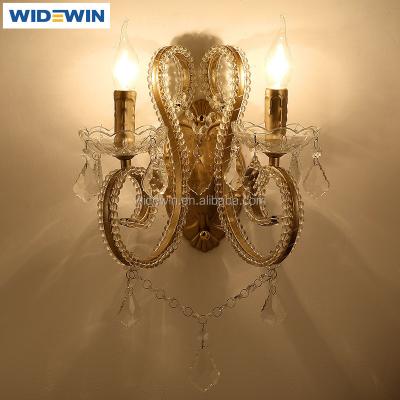 China Hotel Decorative Wall Crystal Wall Lamp Candle Light Wall Mounted Chandelier Lights for sale