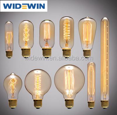 China Vintage Edison 40W 110V E26 Squirrel Cage Glass Base Filament Incandescent Light Bulbs for sale