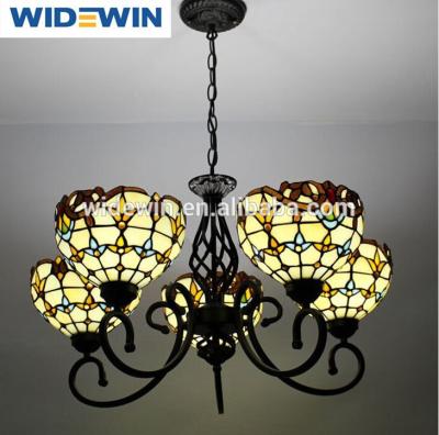 China Hotel Vintage Tiffany Chandeliers Living Room Lighting Lamps and Lanterns, Wrought Iron Mediterranean WW-YLM030 for sale