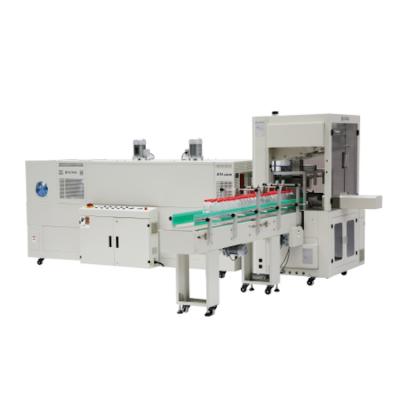 China Automatic Plastic CLOTHING QCPACK Bottle PE Film Cutting Sleeve Shrink Wrapping Machine for sale