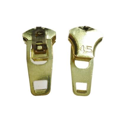 China Nickel Free Custom No. 4.5 Semi Yg Auto Lock Brass Zipper Slider For Jeans for sale