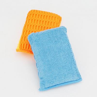 China Viable New Design Professional Custom Kitchen Mesh Microfiber Car Wash Magic Cleaning Sponge for sale