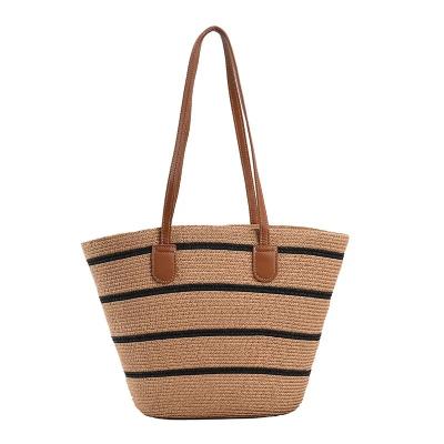 China 2023 Fashion Other Summer Straw Bag Large Capacity Single Shoulder Tote Bag Woven Women Bag For Women for sale