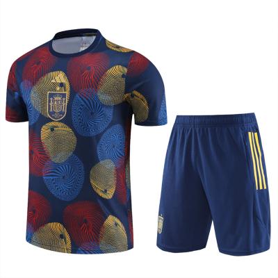 China Sets 2023 Season Latest Spain Football Training Jersey Quick Dry Breathable Short Sleeve Set Spain Football Uniform For Men for sale