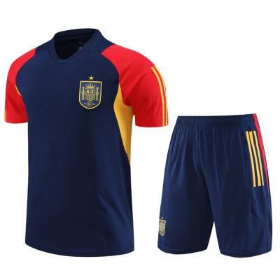 China Sets 2023 Season Latest Spain Football Training Jersey Quick Dry Breathable Short Sleeve Set Spain Football Uniform For Men for sale