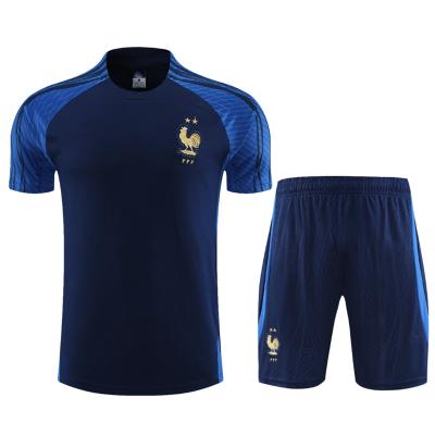 China Breathable Quick-Dry Training France Soccer Jerseys Short Sleeve Set Soccer Sets Last Nation 23-24 Wholesale for sale