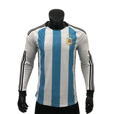 China Shirts & High Quality WORLDCUP Nation Team Men Soccer Jersey Argentina Three Star Long Sleeve Soccer Jersey Tops for sale